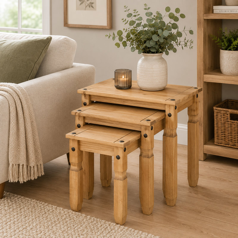 Tyner Solid Wood Frame Nesting Tables