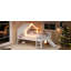 Lit mezzanine pleine grandeur avec glissade, lit maisonnette avec motifs en forme d'étoile en forme de lune et fenêtre, conception chic avec lumières à DEL, aucun sommier nécessaire