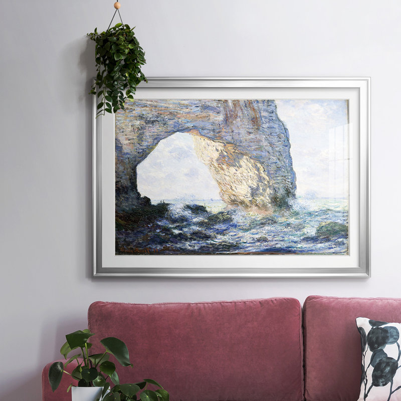 Monet, impression encadrée sur papier par Claude Monet, Argent, H 30 po x l 44 po x P 1,5 po