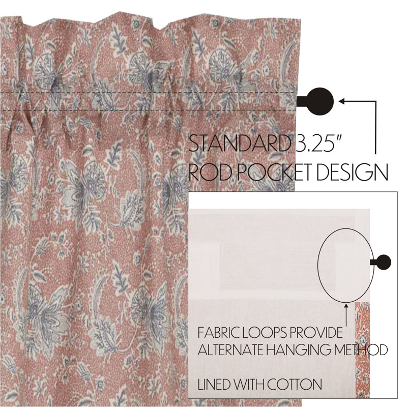 Cantonnière sur mesure en coton Tullett, L 90 po x L 16 po