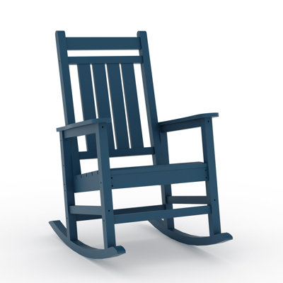 Chaises berçantes en PEHD résistantes aux intempéries, chaise berçante en poly-plastique surdimensionnée résistante aux intempéries, chaise berçante de véranda à haut dossier, chaises berçantes de patio pour l'extérieur