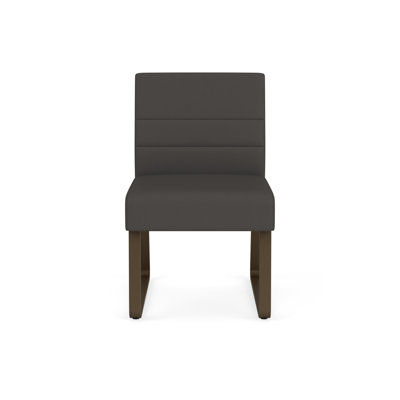 Waterfall Waiting Reception Armless Guest Chair Sled Base Metal Frame.