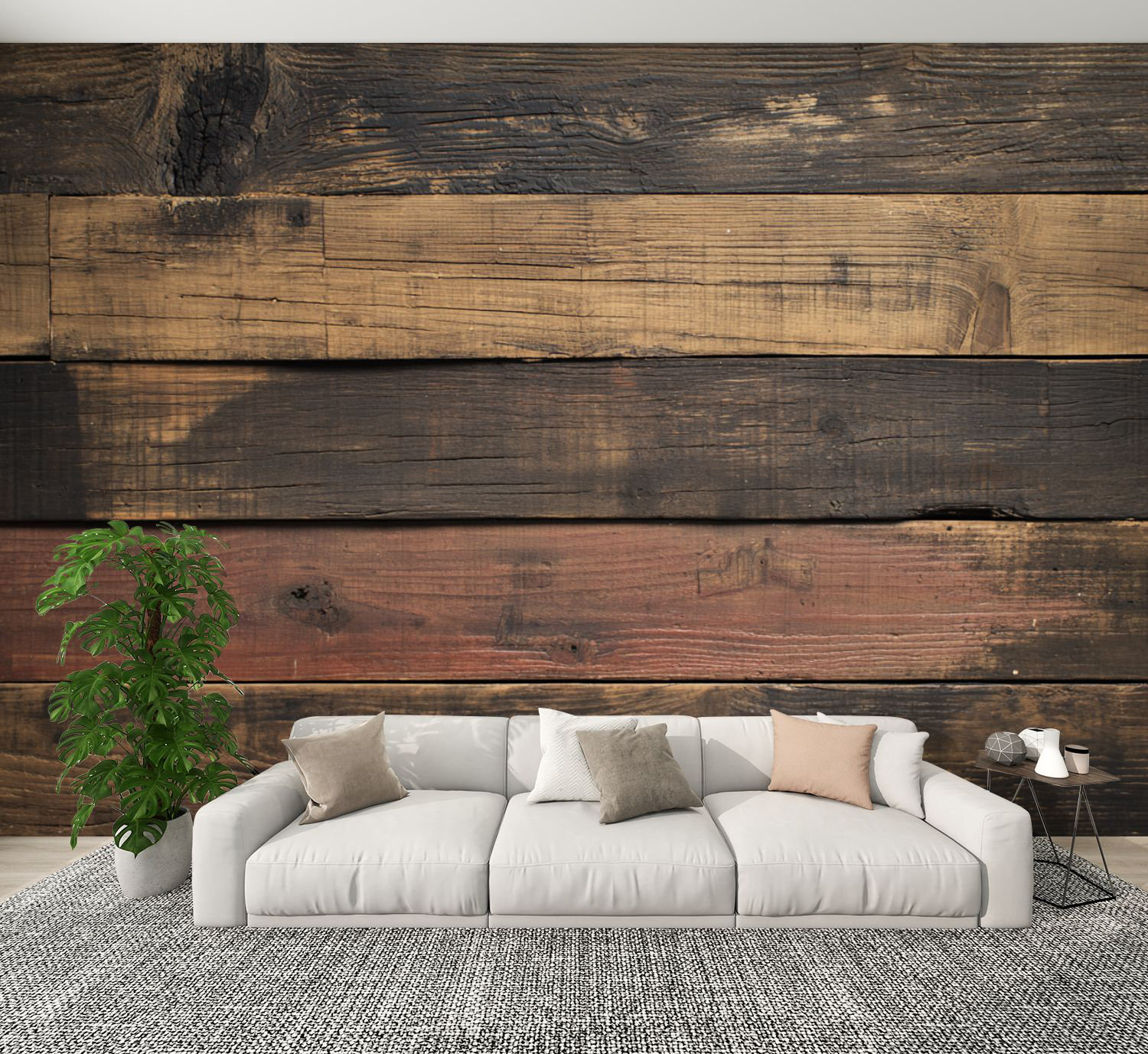 Red Barrel Studio Peel and Stick Wallpaper Old wooden pallet plank ...