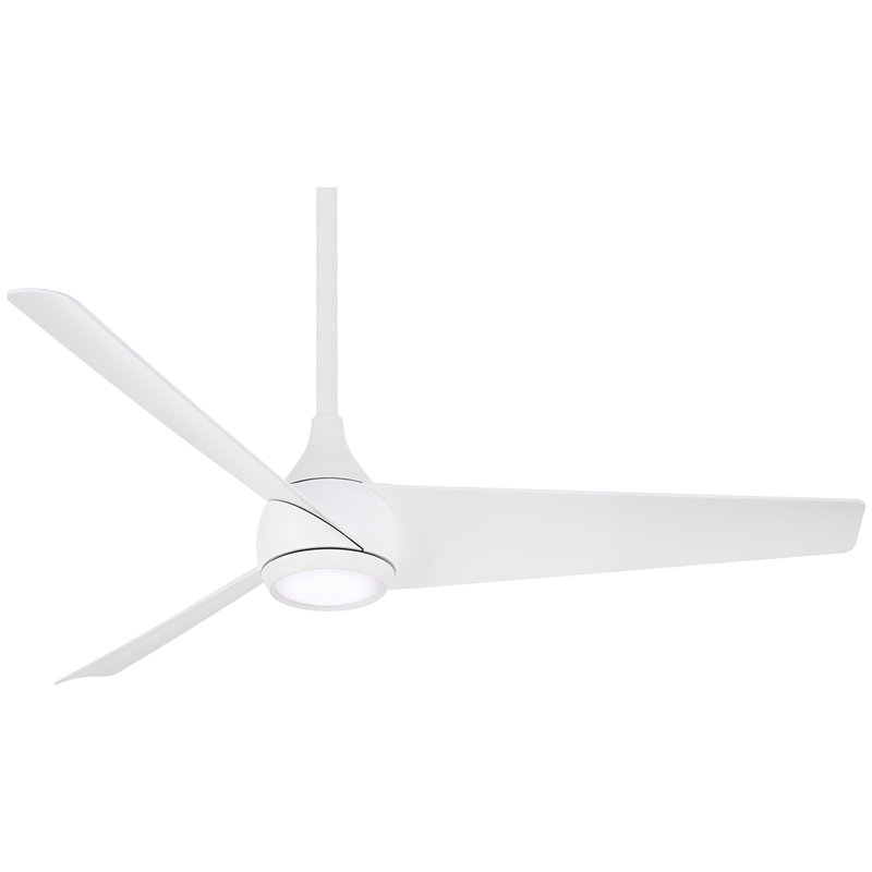 52'' 3 - Blade LED Smart Standard Ceiling Fan with Remote Control and Light Kit Included, White