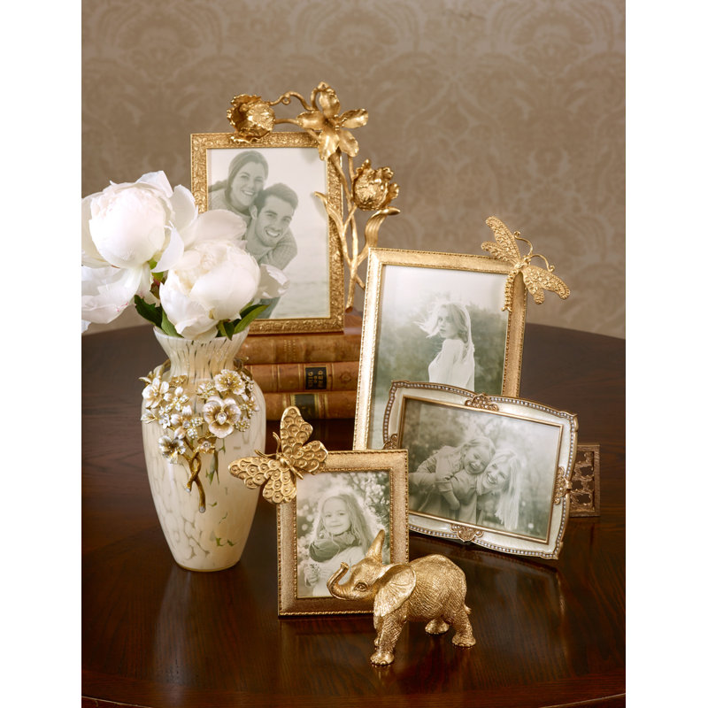 Gold Butterfly Embellished Metal Picture Frame