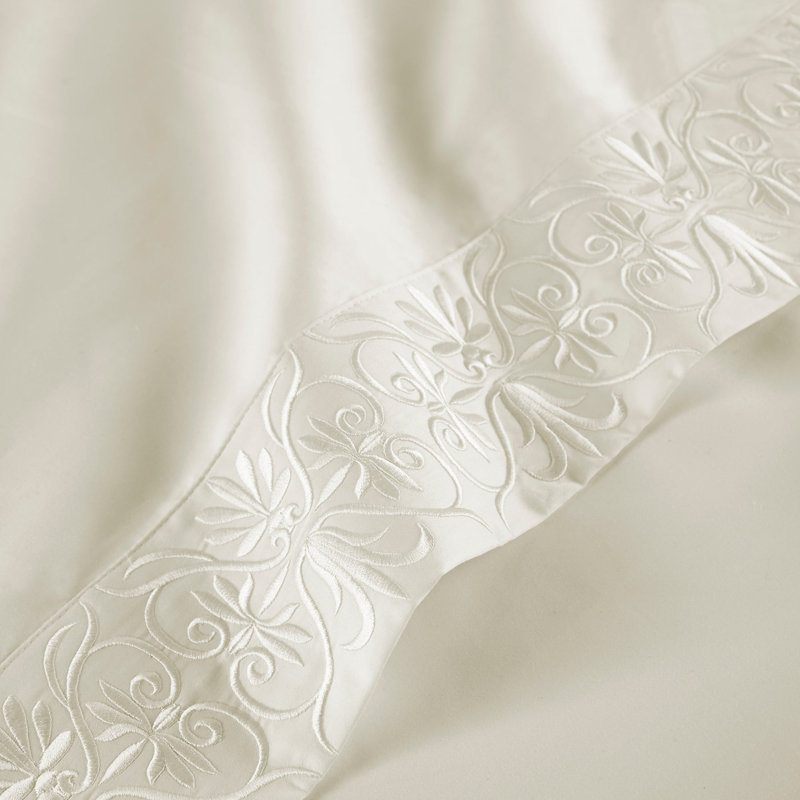 Ariane Sheet Set, King Sheet Set + 2 Pillowcases, Ivory