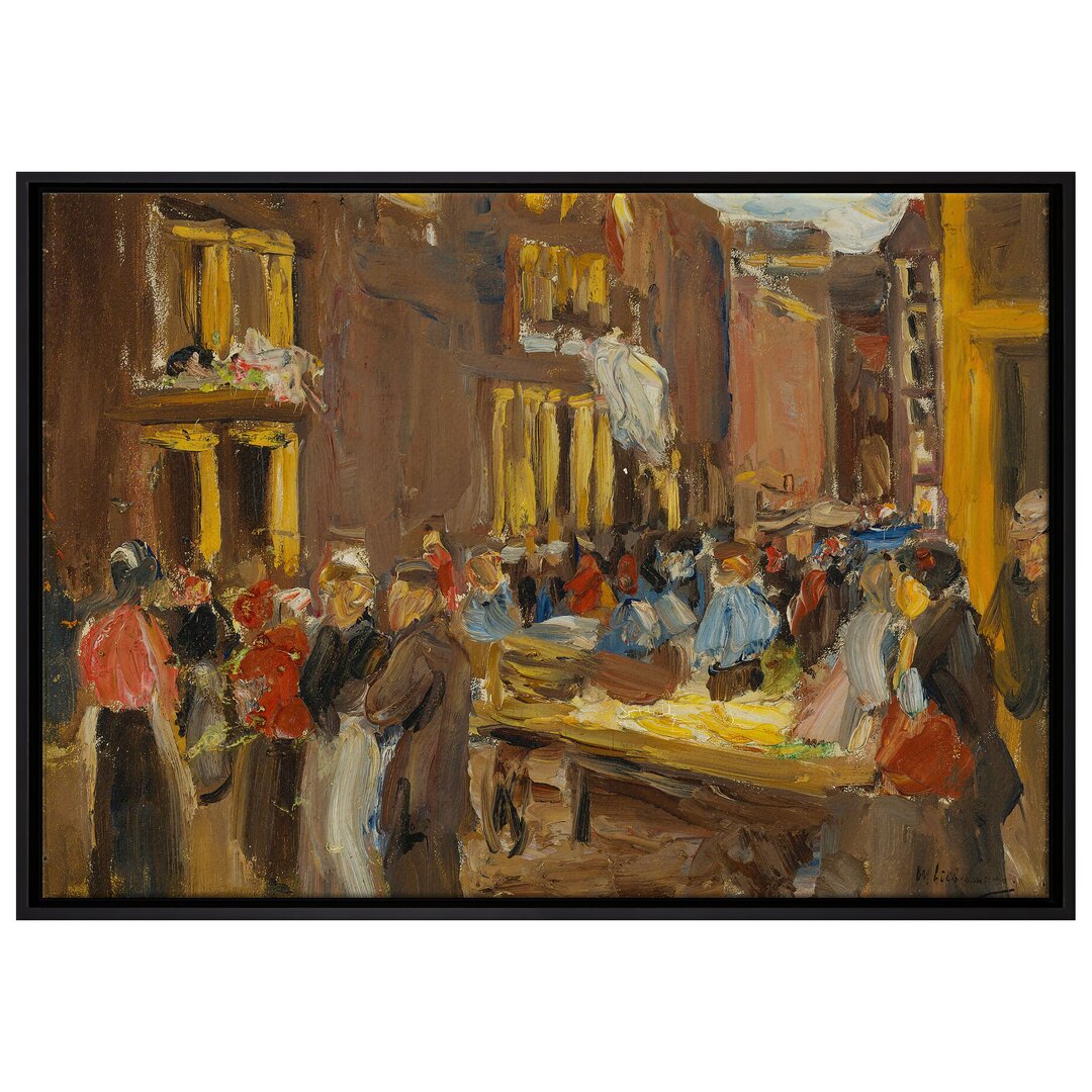 Gerahmtes Leinwandbild Jewish Alley in Amsterdam von Max Liebermann