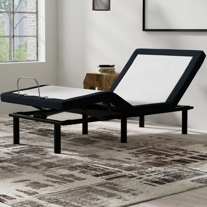 Base réglable simple TG Zero Gravity avec massage et DEL blanc nuit et base gris anthracite: télécommande programmable