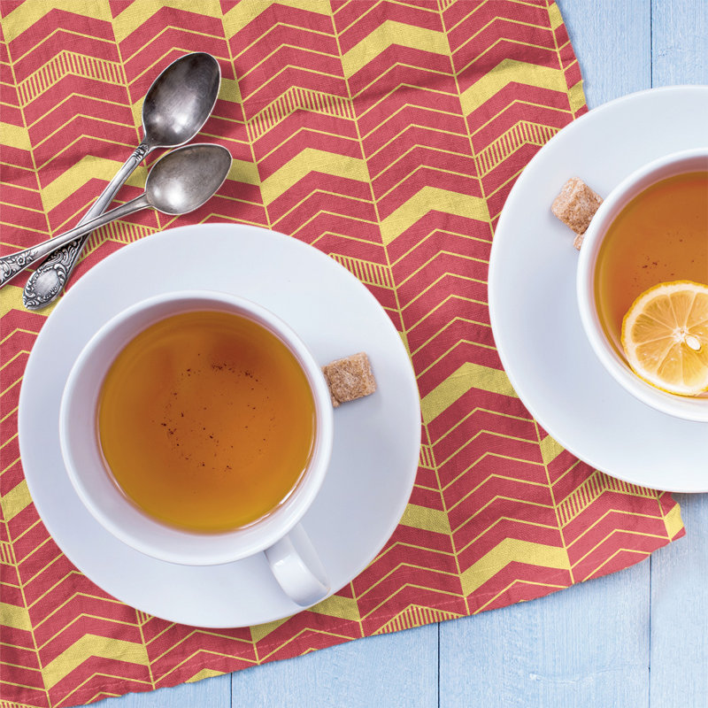 Stephenie Tea Towel Kitchen Towel, Red/Yellow, Cotton Twill