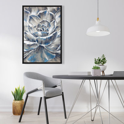 Impression sur toile grise et bleue