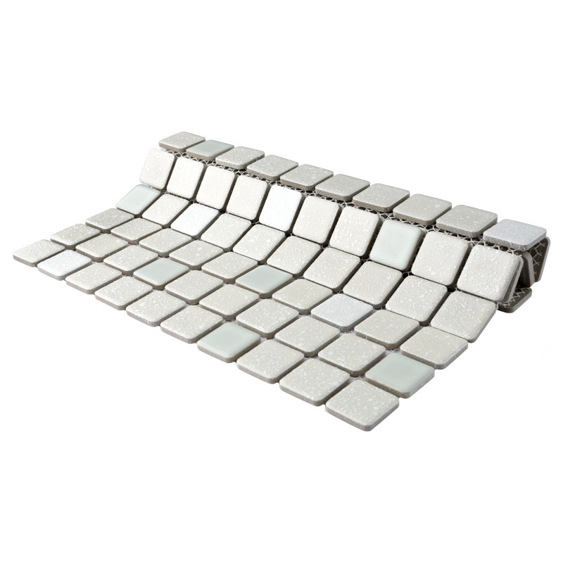 Crystalline Square 1.1" x 1.1" Porcelain Grid Mosaic Wall & Floor Tile, Pistachio