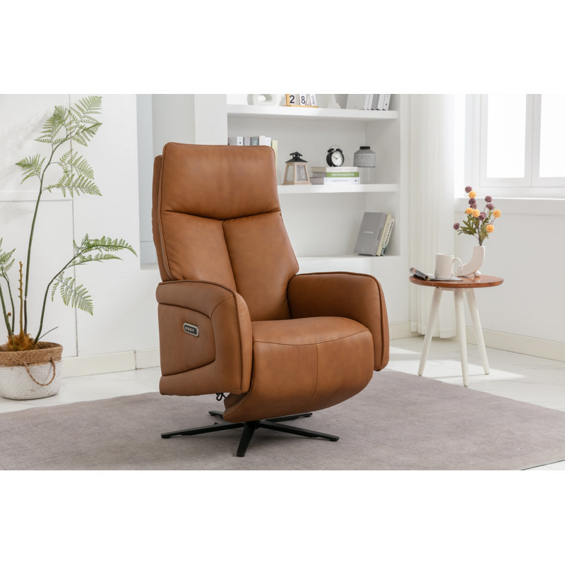 Devony 85cm Wide Swivel Zero Gravity Recliner, Tan