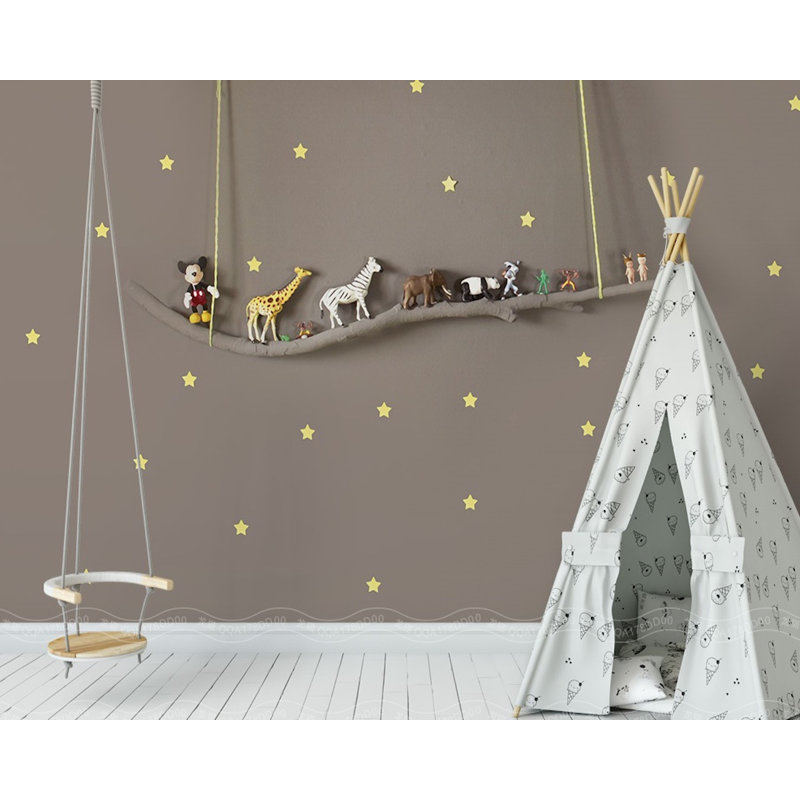 Murale paysage starry animaux, L 75 po x l 112 po