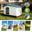 Niche pour chien en plastique à 2 portes avec porche pliable - Base surélevée résistante aux intempéries, aérée, facile à assembler, abri pour animaux intérieur / extérieur-601653806