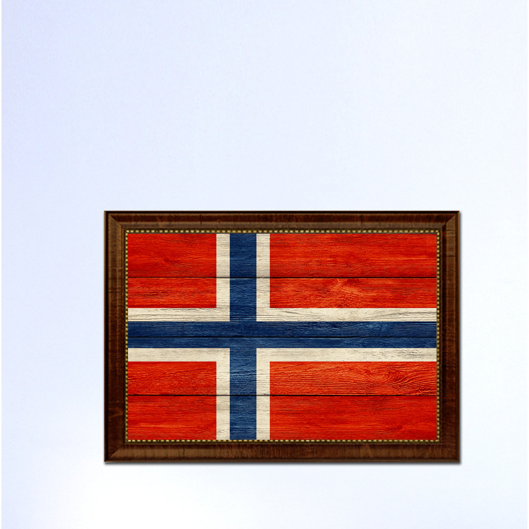 " Norway Country Flag " Painting Print Spot Color Art Frame