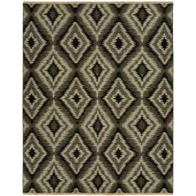 Liya Wool Ikat Area Rug in Gray