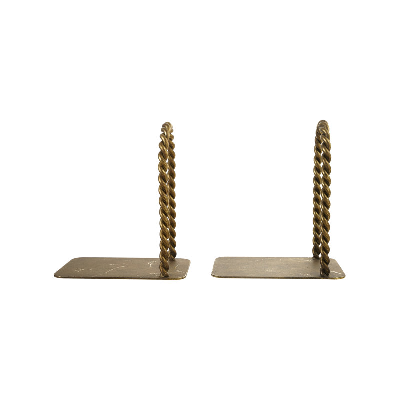 Twisted Gold Iron Bookends