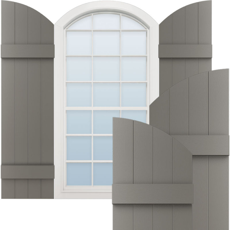 Rideaux en vinyle standard à 4 planches jointes, Gris tuxedo, H 45 po x l 14 po x P 1 po