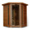 HEATWAVE Whistler 4 Person Cedar Corner Infrared Wood Sauna for Home Relaxation – Indoor Sauna with 10 Carbon Heaters, Chromotherapy Lighting, Oxygen Ionizer, Built-In Stereo Sound System