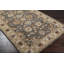 Tapis floral gris anthracite / beige clair / jaune en laine touffetée fabriqué à la main Arden-11184645