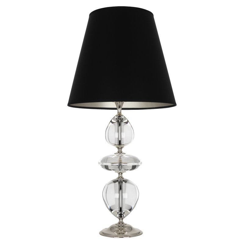Orlando Table Lamp, Black Opaque, Polished Nickel