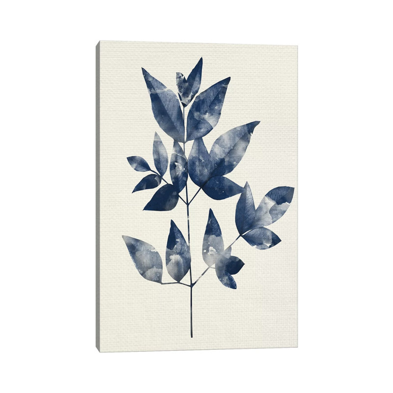 Indigo Leaves II by Kimberly Allen - Print on Canvas, Wrapped Canvas, 101.6cm H x 66.04cm W x 3.81cm D