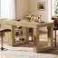 Îlot de cuisine avec tablette de rangement, table de préparation de ferme de 55 po avec grand plateau de table épais et espace pour les jambes, bois naturel