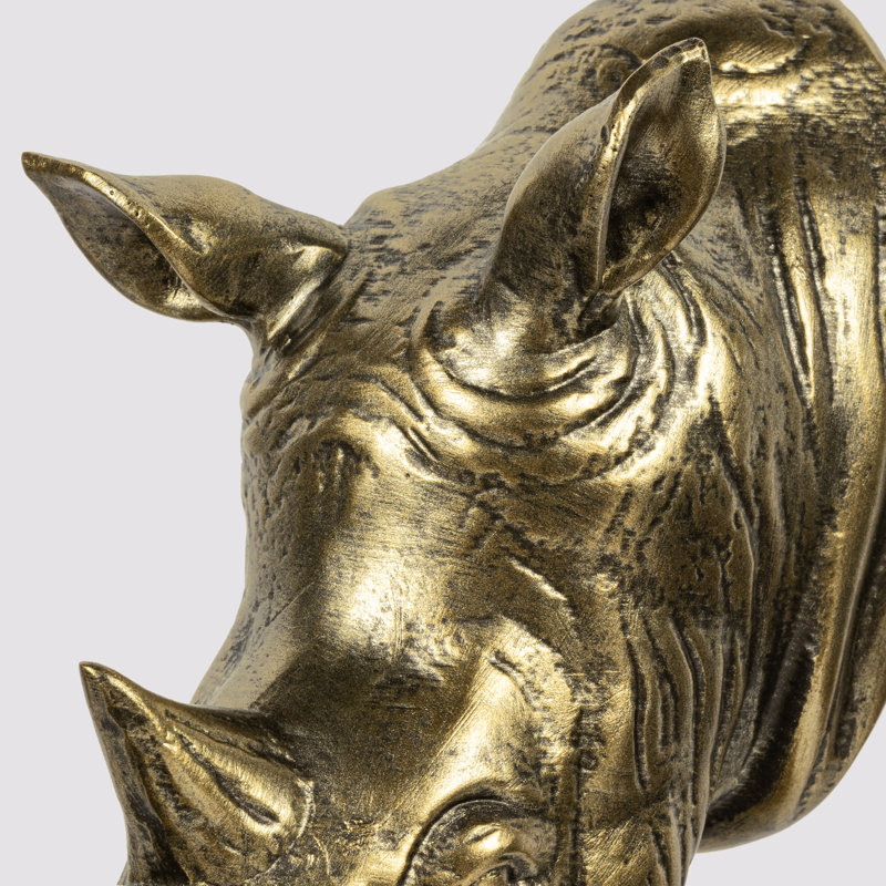 Serre-livres décoratifs Rhinoceros Head, Doré