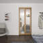 36 po x 80 1/2 po Porte coulissante transparente 1-Lite, chêne blanc-129756624-129756629