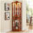 Modern Lighted Glass Display Cabinet with Adjustable Shelves-813185956