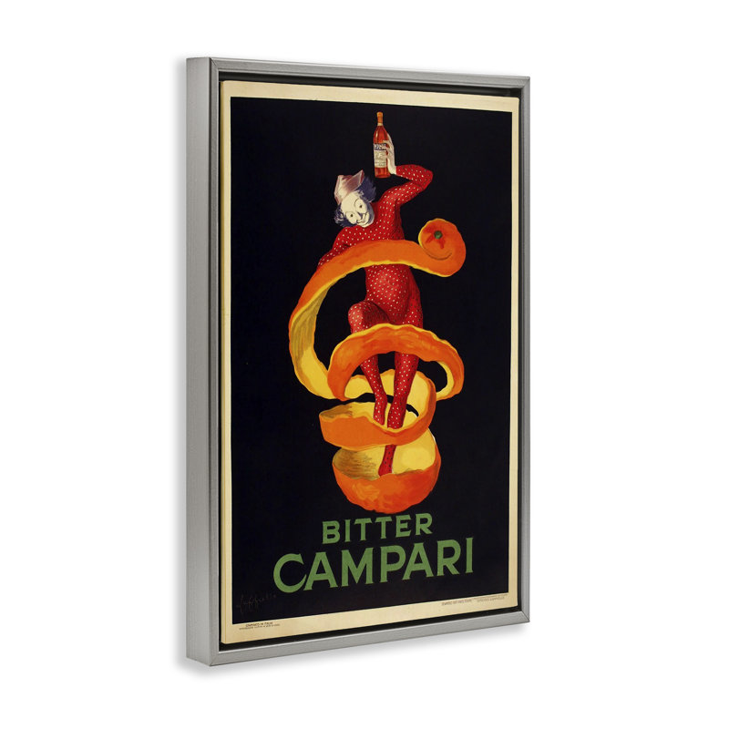 Cadre flottant «Bitter Campari» par Marcus Jules, Cadre flottant gris lustré, H 25 po x l 17 po