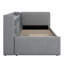 Lit de jour rembourré avec lit gigogne, tablettes de rangement, port USB et prise de courant-243729849