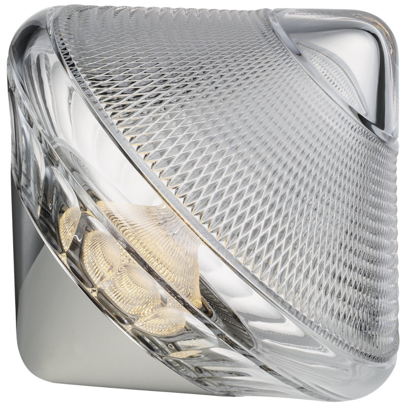 Waterford Copper Coast 12" Rechargeable Accent Light with Clear Crystal, Silver