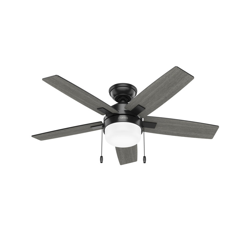 44" Anisten ENERGY STAR® 5-Blade Standard Ceiling Fan with Pull Chain and LED Light Kit Included, 4.14" H x 44" W x 44" D