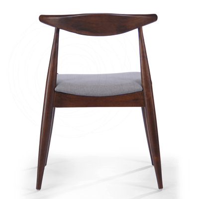 Set of 2 Vintage Rubberwood Dining Chairs with Ergonomic Backrest