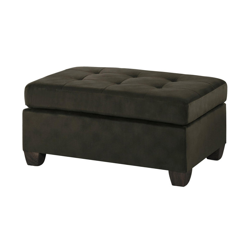 Repose-pieds touffeté Irven, Brun chocolat