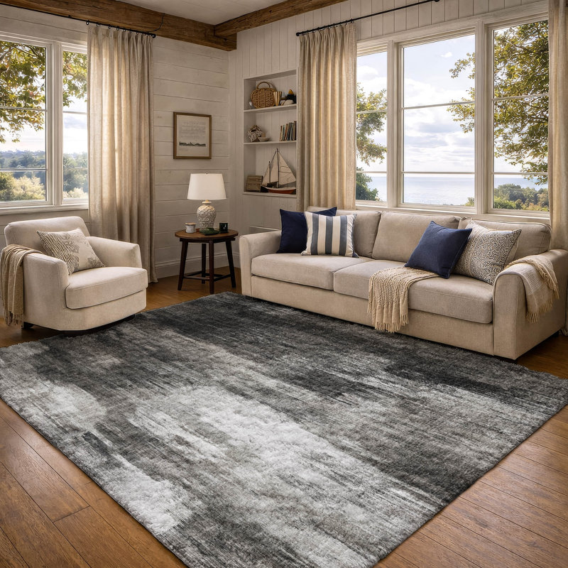 Premium Machine Washable Dream Shag ADS567 Casual Rug, Gray, 5' x 7'6"