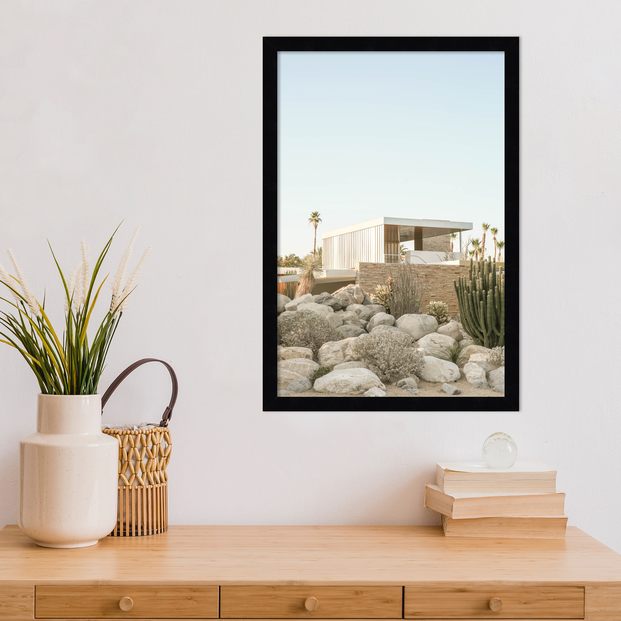 Kaufmann House 02 by Shot by Clint Wood Framed Wall Art Print, Black, 21" H x 15" W
