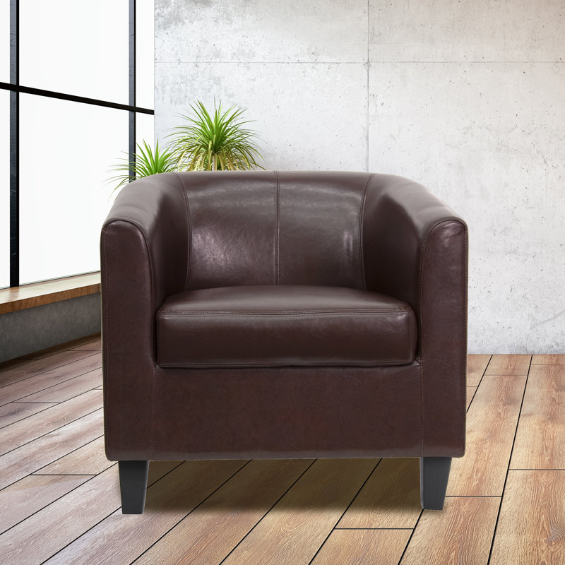 Faux Leather Armchair, Black Leather