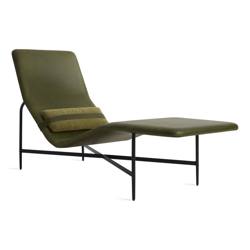 Deep Thoughts Upholstered Chaise Lounge, Loden Green