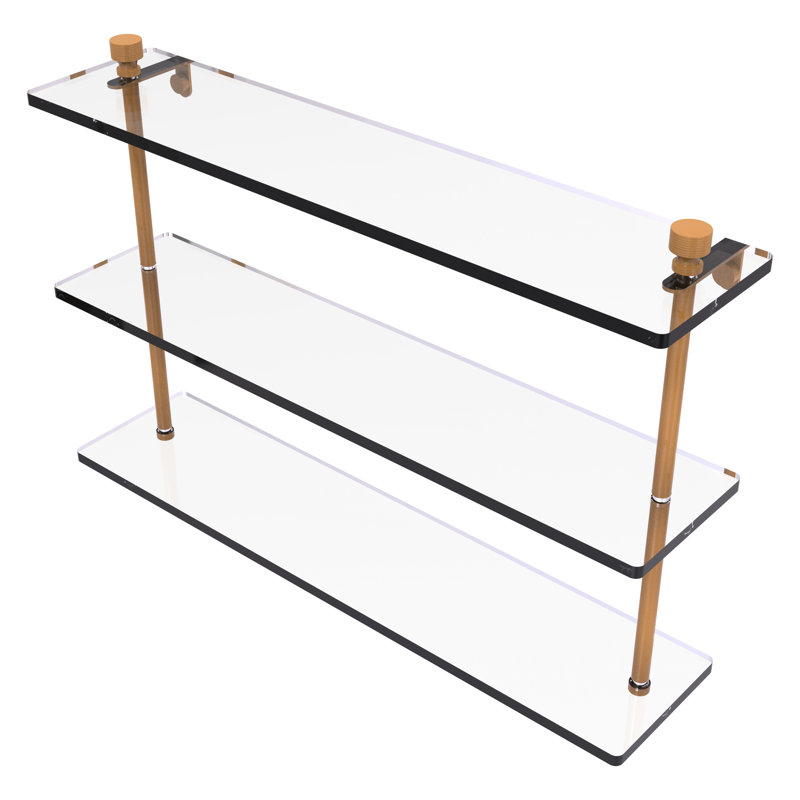 Ballenas 3 Piece Tiered Shelf, Golden Yellow, 15" H x 22" W x 5" D