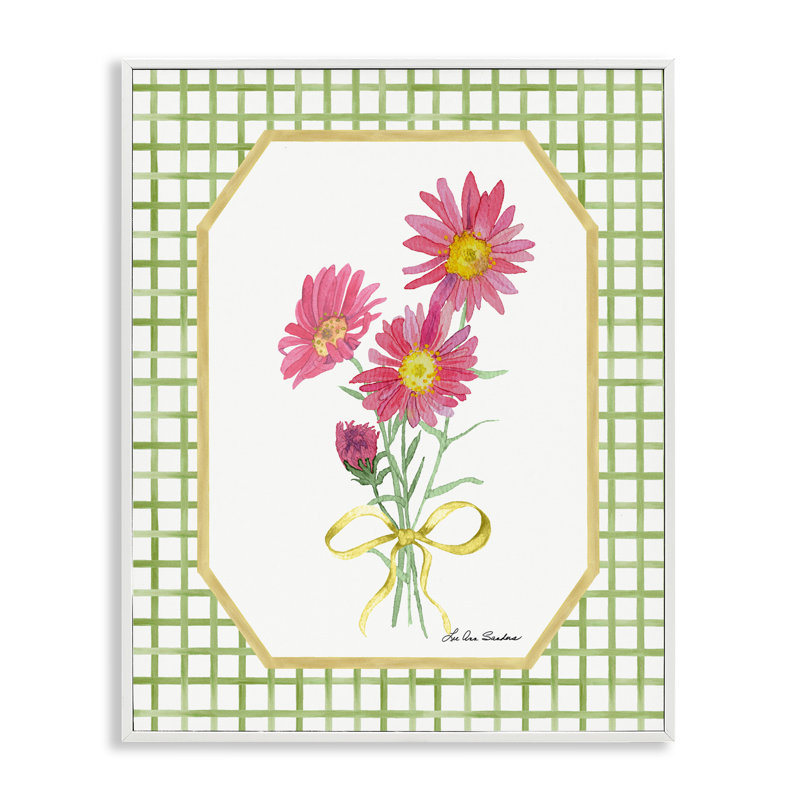 Botanical Story on Gingham, estampe numérique, design par Lee Ann Sanders, H 14 po x l 11 po