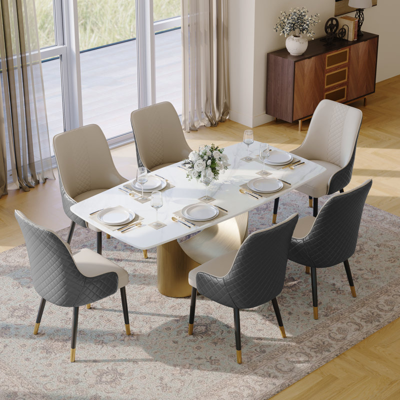 Chaise de salle à manger Silva Stapp, Ensemble de 4, Beige/gris