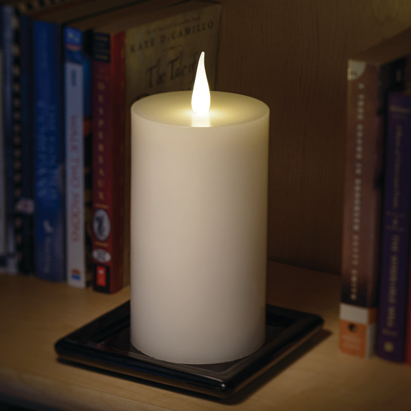 Bougie chaude sans flamme à DEL, H 7,5 po x l 3,5 po x P 3,5 po