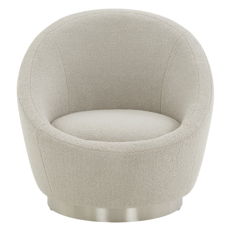 Fauteuil demi-tonneau pivotant de 32 cm Teston, Gris clair, Argent