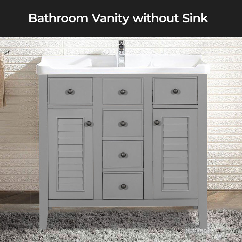 35'' Single Bathroom Vanity Base Only, Gray