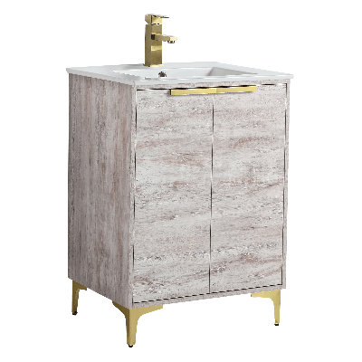 24'' Single Bathroom Vanity with Ceramic Top