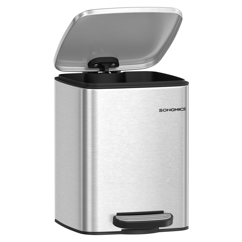 Suhanee Steel Kitchen Trash Can, Silver