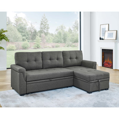 Cammille Upholstered Sleeper Sectional Sofa with Hidden Storage