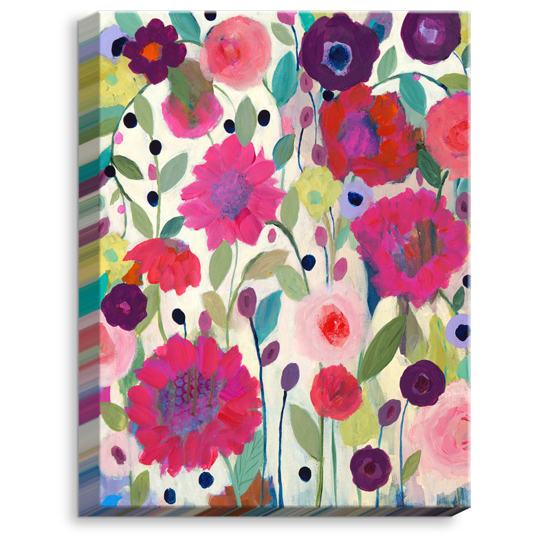 Reproduction d’art sur toile tendue "rites weavers fleurs" par carrie schmitt, H 16 po x l 12 po x P 1,5 po